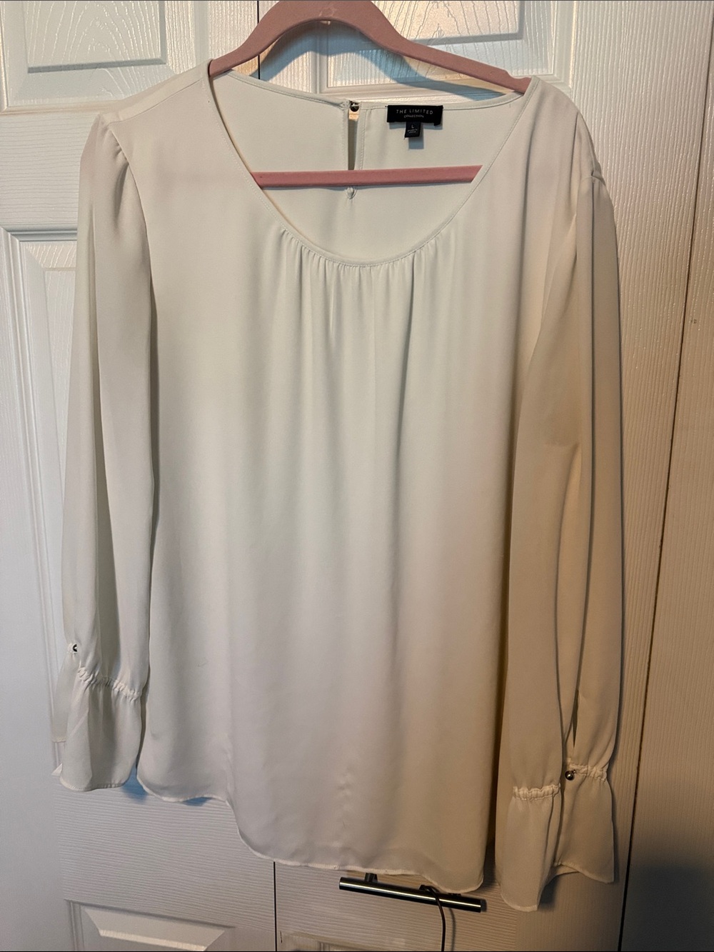The Limited Long-Sleeve Scoop Neck Blouse - Light Cream